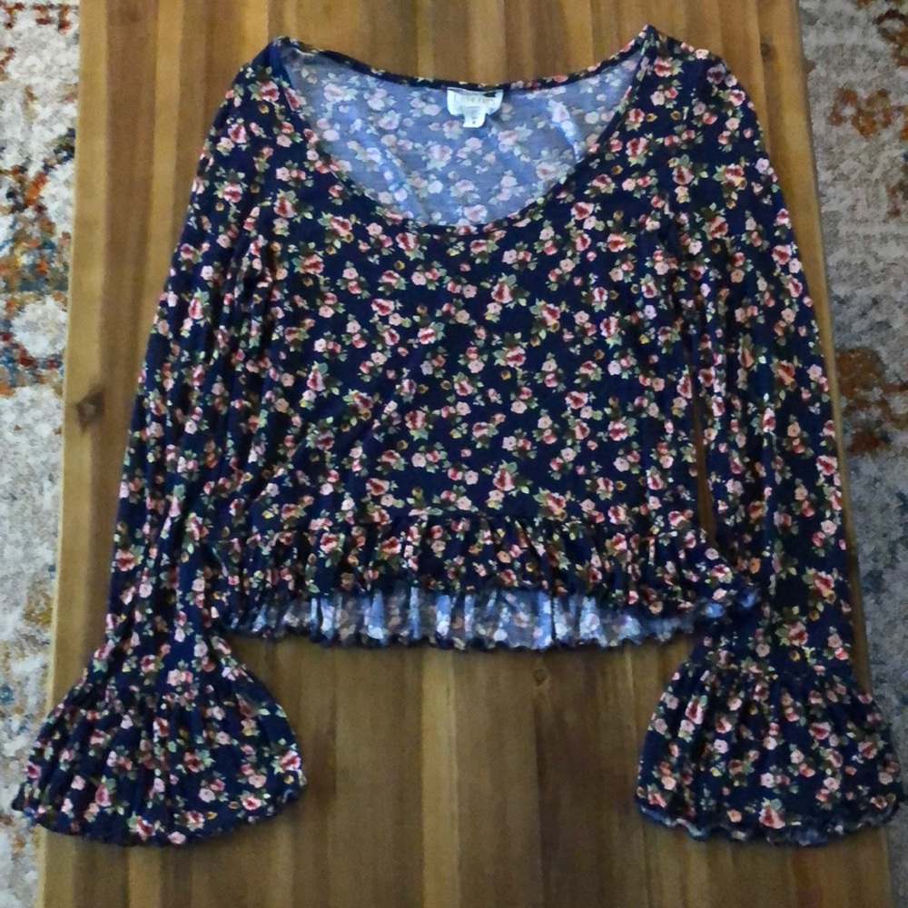 Pacsun LA Hearts - Floral Fringe Crop Top